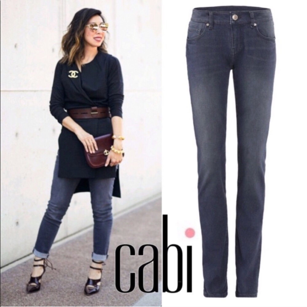 Cabi sz 6 Boyfriend Slim Grey Jeans - Picture 7 of 8